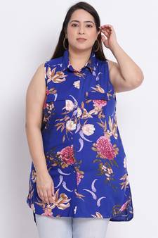 printed Purple Viscose   Shirt