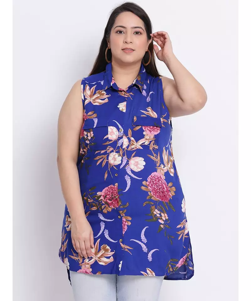 printed Purple Viscose   Shirt