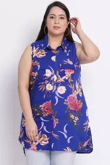 printed Purple Viscose   Shirt