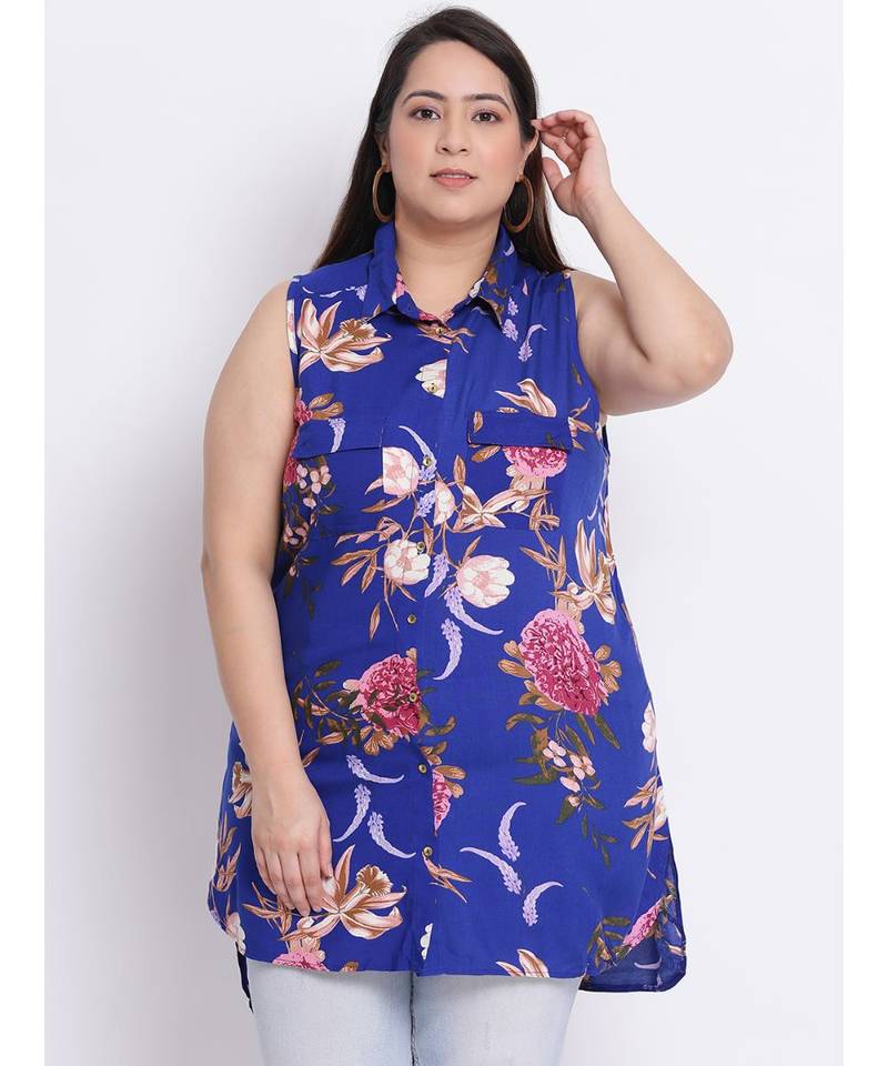 printed Purple Viscose   Shirt