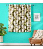 Green Printed Polyester Window Curtain