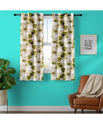 Green Printed Polyester Window Curtain 1