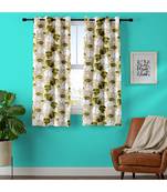 Green Printed Polyester Window Curtain