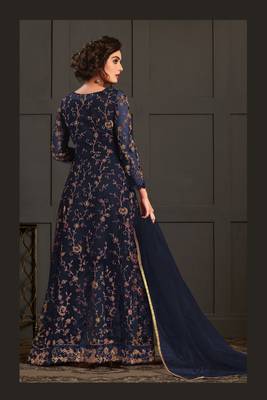nevy blue super net jacket abaya style Suit 3