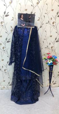 nevy blue super net jacket abaya style Suit 4
