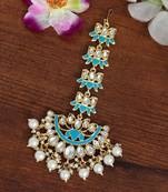 Turquoise maang-tikka