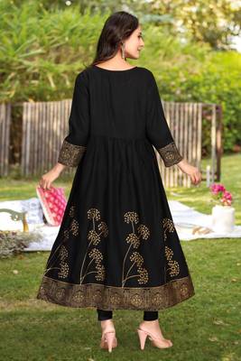 Black printed rayon ethnic-kurtis 2