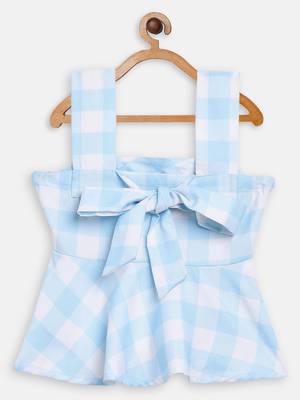 Multicolor printed crepe kids top bottom set 1