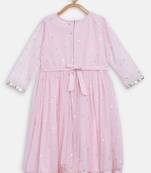 Pink printed crepe kids Frock
