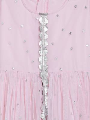 Pink printed crepe kids Frock 4