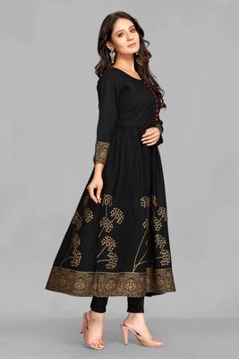 Black printed rayon ethnic-kurtis 5