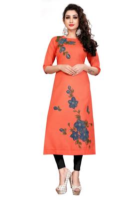 Block Print A-line Kurti 1