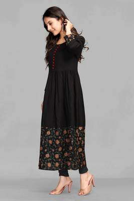 Black printed rayon ethnic-kurtis 4
