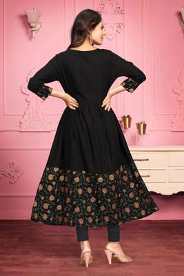 Black printed rayon ethnic-kurtis 5