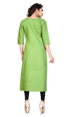 Block Print A-line Kurti Green 2