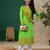 Handmade Green Cotton Lucknowi Chikankari Indian Women Kurta