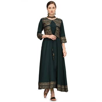 Women's Rayon Printed Readymade Kurti  1