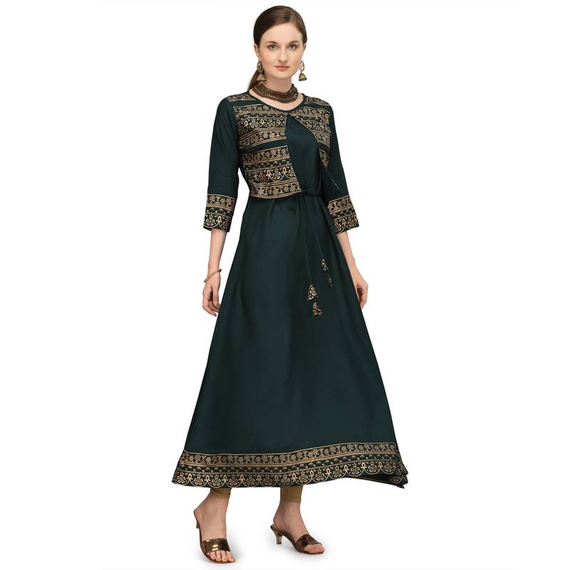 Women's Rayon Printed Readymade Kurti 