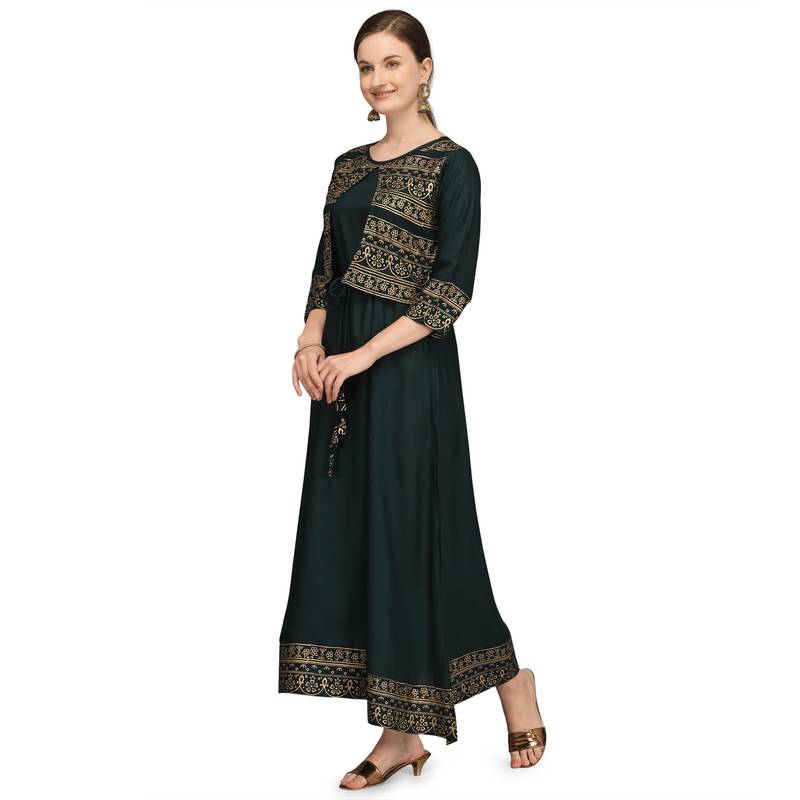 Women's Rayon Printed Readymade Kurti 