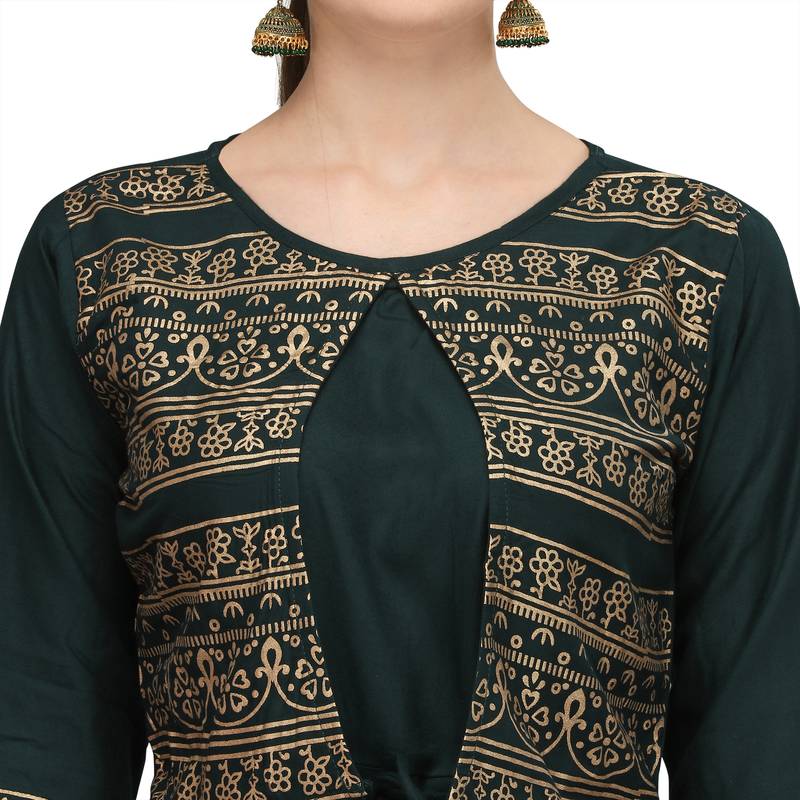 Women's Rayon Printed Readymade Kurti 