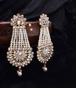 Steorra Jewels Golden Long Crystal Partywear Earings