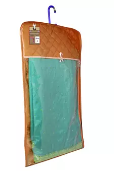 Golden Hanging Saree Cover Wardrobe Cloth organizer for Storage Rack Garment Storage Bags Pack of 12