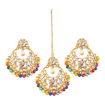 Steorra jewels Golden Rose with Stone Fancy Earing for Women and Girls 1