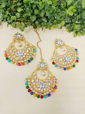 Steorra jewels Golden Rose with Stone Fancy Earing for Women and Girls 2