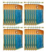 Golden Hanging Saree Cover Wardrobe Cloth organizer for Storage Rack Garment Storage Bags Pack of 24