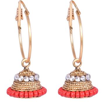Steorra Jewels set of 6 combo Multicolor Kundan Jhumki Style Earring for women and gilrs 5