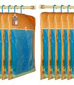 Golden Hanging Saree Cover Wardrobe Cloth organizer for Storage Rack Garment Storage Bags Pack of 12