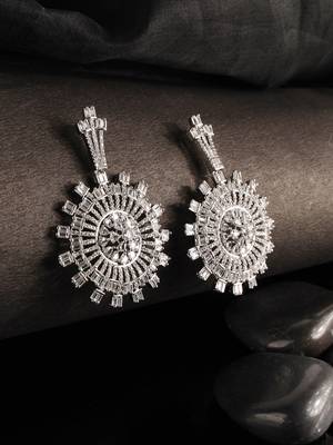 Silver cubic zirconia earrings 1