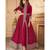Topnotch Aari Work Dark Pink Anarkali Pant Suit