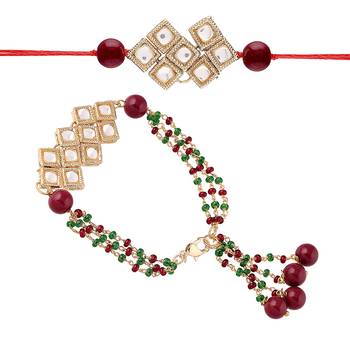Designer Bhaiya Bhabhi Hanging Lumba Rakhi Combo Set for Rakshabhandan Special  2
