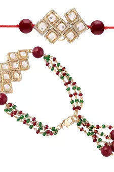 Designer Bhaiya Bhabhi Hanging Lumba Rakhi Combo Set for Rakshabhandan Special 