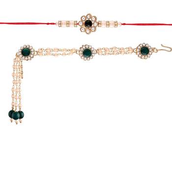Designer Bhaiya Bhabhi Hanging Lumba Rakhi Combo Set for Rakshabhandan Special  3