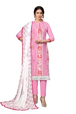 Light-pink embroidered cotton salwar 1