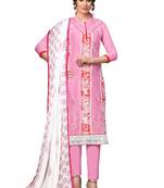 Light-pink embroidered cotton salwar