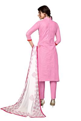 Light-pink embroidered cotton salwar 2