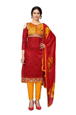 Maroon embroidered cotton salwar 1