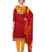 Maroon embroidered cotton salwar