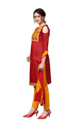 Maroon embroidered cotton salwar 3