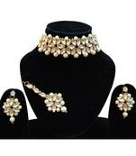 AMIAS Jewels Alloy Jewel Set (White, Silver)