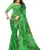 Green printed georgette saree with blouse