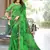 Green printed georgette saree with blouse