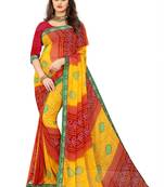 Multicolor printed georgette saree with blouse