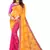 Yellow printed georgette saree with blouse