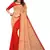 Red printed georgette saree with blouse