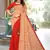 Red printed georgette saree with blouse