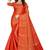 Orange brasso art silk saree with blouse